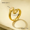 Wholesale Ring Stainless Steel Oval Inlaid Natural Stone Light Luxury Style Electroplated