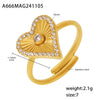 Wholesale Ring Stainless Steel Pvd Electroplated Love Fiveleaf Flower With Microinlaid Zircon Heart Star Geometric Shape