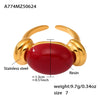 Wholesale Ring 316L Stainless Steel Resin Geometric Electroplating For Women