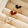 Wholesale Ring Stainless Steel Resin Geometric Heartshaped Electroplated For Women