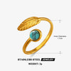 Wholesale Ring Stainless Steel Resin Geometric Round Natural Stone Inlaid Electroplating For Women