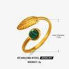 Wholesale Ring Stainless Steel Resin Geometric Round Natural Stone Inlaid Electroplating For Women