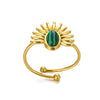 Wholesale Ring Stainless Steel Retro Exaggerated Inlaid Turquoise Set With Gemstones Women's