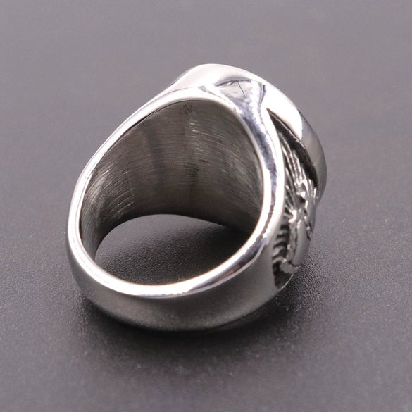 Wholesale Ring Stainless Steel Retro Praying Hand Skull Pattern Apply Oil Unisex
