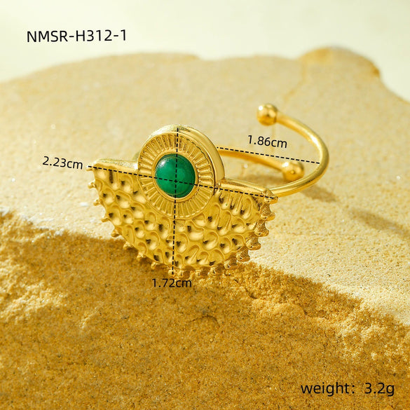 Wholesale Ring Stainless Steel Retro Vintage Geometric Crown Design Electroplating For Women