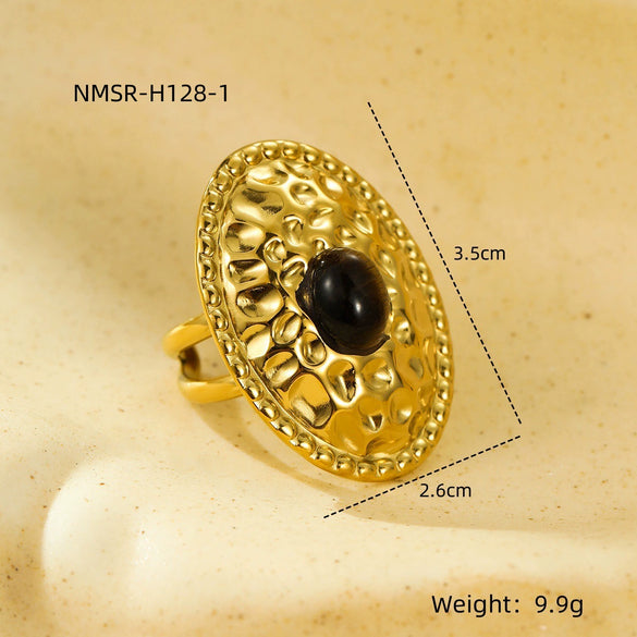Wholesale Ring Stainless Steel Retro Vintage Geometric Crown Design Electroplating For Women