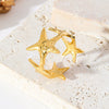 Wholesale Ring Stainless Steel Starfish Dotshaped Retro Style Electroplated