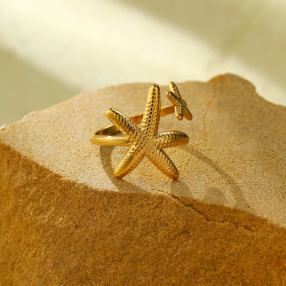 Wholesale Ring Stainless Steel Starfish Fashionable Electroplating Nonfading Highend