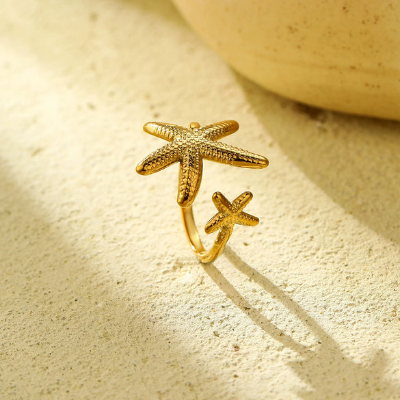 Wholesale Ring Stainless Steel Starfish Fashionable Electroplating Nonfading Highend