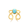 Wholesale Ring Stainless Steel Turquoise Inlaid Geometric Retro Unisex Women