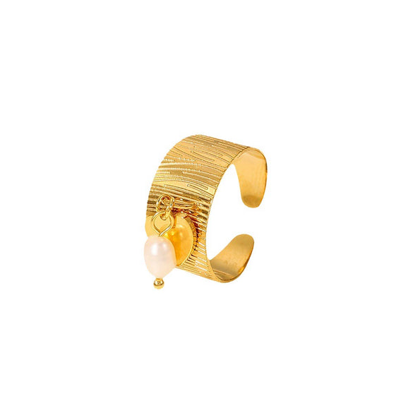 Wholesale Ring Stainless Steel Ushape Star Pendant Electroplating Women's Jewelry