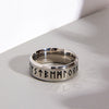 Wholesale Ring Stainless Steel Viking Style With Letters Numbers Text Electroplated
