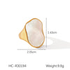 Wholesale Ring Stainless Steel White Shell Geometric Style Electroplating For Women