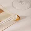Wholesale Ring Stainless Steel White Shell Geometric Style Electroplating For Women