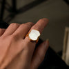 Wholesale Ring Stainless Steel White Shell Geometric Style Electroplating For Women