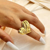 Wholesale Ring Stainless Steel Wiredrawing Heart Shape 18K Gold Plated Simple Light Luxury Fashion
