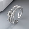 Wholesale Ring 925 Sterling Silver Cross Drop Shape Trendy Stylish Classy Adjustable