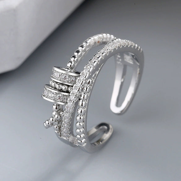 Wholesale Ring 925 Sterling Silver Cross Drop Shape Trendy Stylish Classy Adjustable
