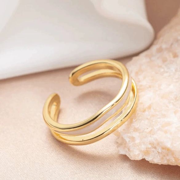 Wholesale Ring 925 Sterling Silver Doublelayer Epoxy Enamel Geometric Style Electroplated For Women