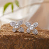Wholesale Ring 925 Sterling Silver Flower Pattern Light Luxury Design Set With Gems For Women