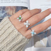 Wholesale Ring 925 Sterling Silver Flower Pattern Light Luxury Design Set With Gems For Women