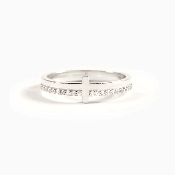 Wholesale Ring Sterling Silver Geometric Cross Electroplated Women's