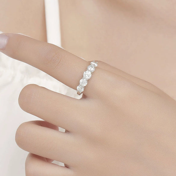 Wholesale Ring 925 Sterling Silver Geometric Design Diamond