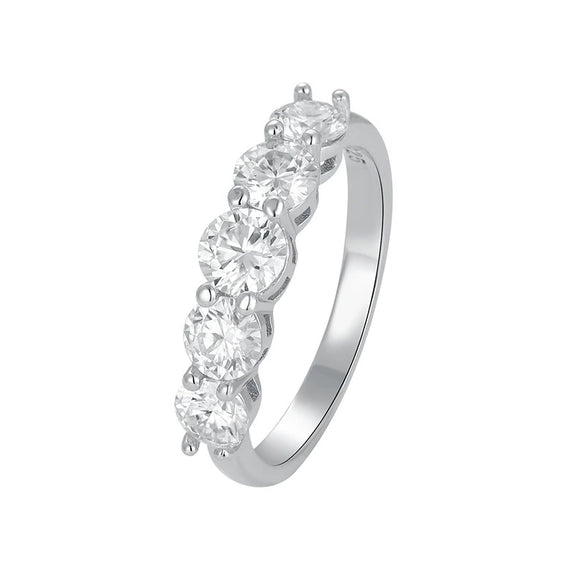 Wholesale Ring 925 Sterling Silver Geometric Design Diamond
