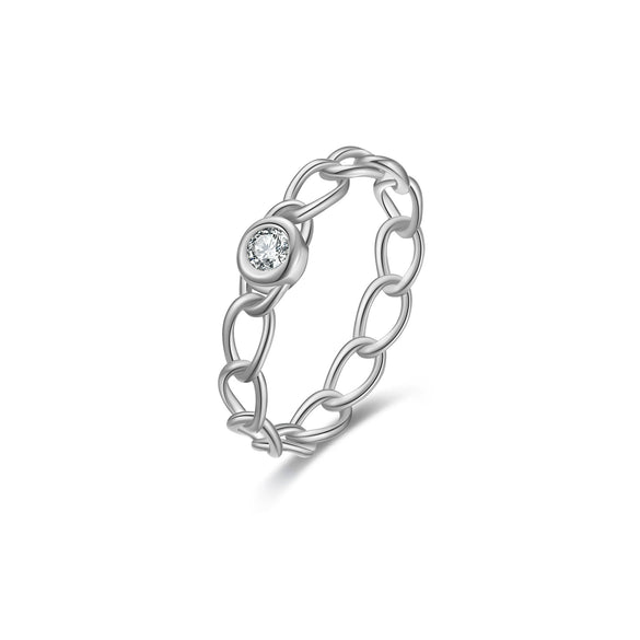 Wholesale Ring 925 Sterling Silver Geometric Electroplated Platinum 18K Gold Women's