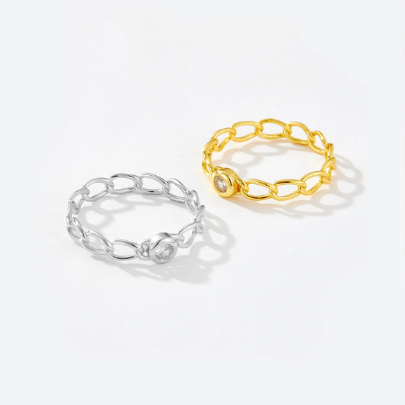 Wholesale Ring 925 Sterling Silver Geometric Electroplated Platinum 18K Gold Women's