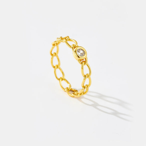 Wholesale Ring 925 Sterling Silver Geometric Electroplated Platinum 18K Gold Women's