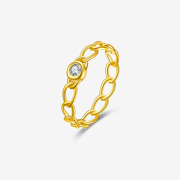 Wholesale Ring 925 Sterling Silver Geometric Electroplated Platinum 18K Gold Women's