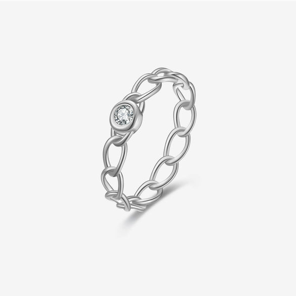 Wholesale Ring 925 Sterling Silver Geometric Electroplated Platinum 18K Gold Women's