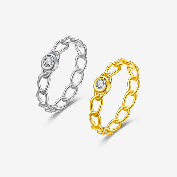 Wholesale Ring 925 Sterling Silver Geometric Electroplated Platinum 18K Gold Women's