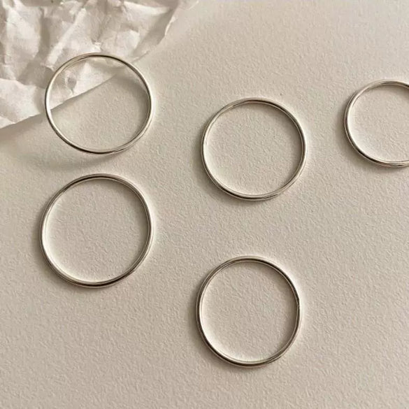 Wholesale Ring 925 Sterling Silver Geometric Electroplated Simple Thin Ring