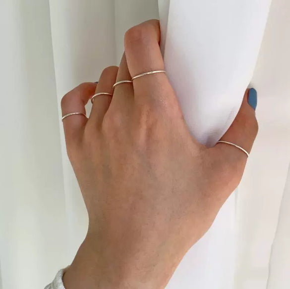 Wholesale Ring 925 Sterling Silver Geometric Electroplated Simple Thin Ring