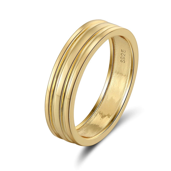 Wholesale Ring 925 Sterling Silver Geometric Electroplated
