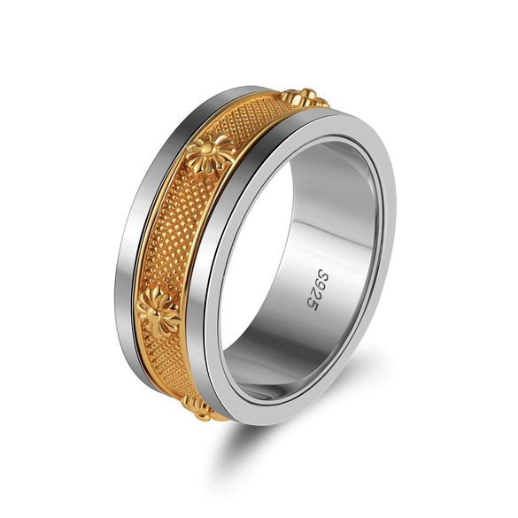 Wholesale Ring 925 Sterling Silver Geometric Electroplated