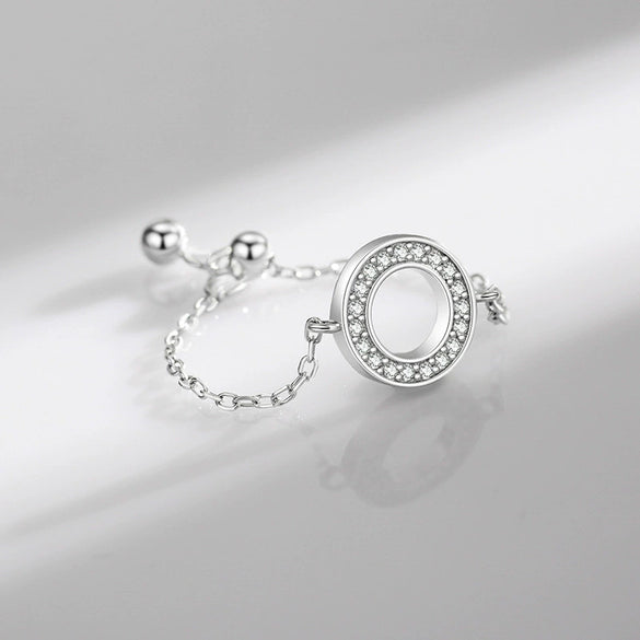 Wholesale Ring 925 Sterling Silver Geometric Hollow Microinlay Seiko Design Women's Jewelry