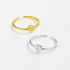 Wholesale Ring Sterling Silver Geometric Irregular Design Microinlaid Zircon Opening Adjustable Electroplated Platinum 18K Gold Unisex
