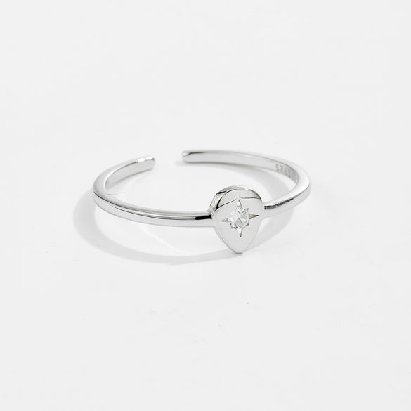 Wholesale Ring Sterling Silver Geometric Irregular Design Microinlaid Zircon Opening Adjustable Electroplated Platinum 18K Gold Unisex