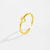 Wholesale Ring Sterling Silver Geometric Irregular Design Microinlaid Zircon Opening Adjustable Electroplated Platinum 18K Gold Unisex