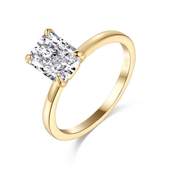 Wholesale Ring 925 Sterling Silver Geometric Light Luxury Style With Snowflake Cut Zircon And Simulation Diamond Electroplated For Women