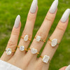 Wholesale Ring 925 Sterling Silver Geometric Light Luxury Style With Snowflake Cut Zircon And Simulation Diamond Electroplated For Women