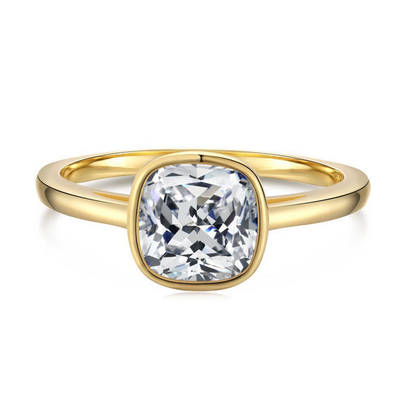 Wholesale Ring 925 Sterling Silver Geometric Light Luxury Style With Snowflake Cut Zircon And Simulation Diamond Electroplated For Women