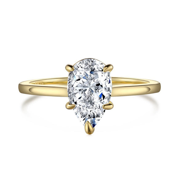 Wholesale Ring 925 Sterling Silver Geometric Light Luxury Style With Snowflake Cut Zircon And Simulation Diamond Electroplated For Women