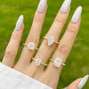 Wholesale Ring 925 Sterling Silver Geometric Light Luxury Style With Snowflake Cut Zircon And Simulation Diamond Electroplated For Women