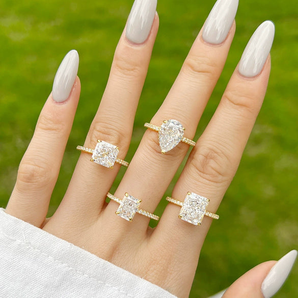 Wholesale Ring 925 Sterling Silver Geometric Light Luxury Style With Snowflake Cut Zircon And Simulation Diamond Electroplated For Women