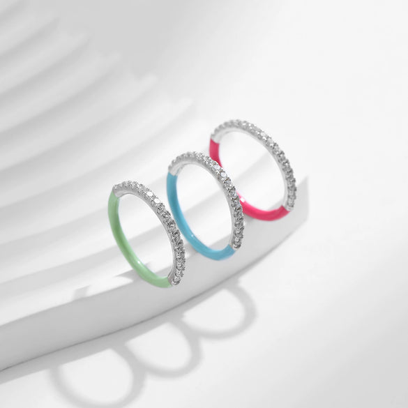 Wholesale Ring 925 Sterling Silver Geometric Micro Inlay For Women