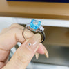Wholesale Ring 925 Sterling Silver Geometric Style Ice Flower Cut Electroplating
